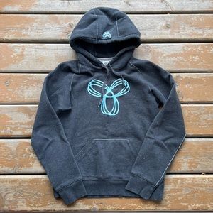 Aritzia TNA Gray & Blue Logo Hoodie - Size Medium